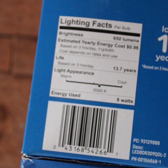 GE Refresh LED BR30 HD Light Bulbs 8W 65W Replacement Energetic Daylight 6-Pack - Picture 7 of 7